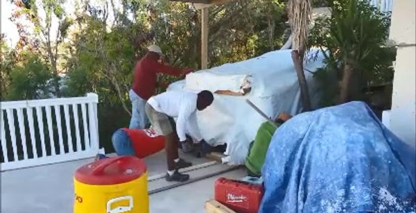900 lb Hot Tub Install 2 Flights Down from Garden